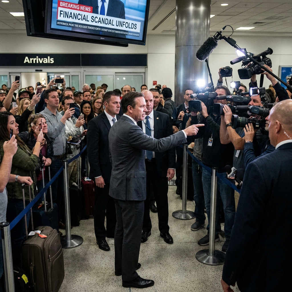 Cedar points dramatically while issuing his challenge to the assembled press