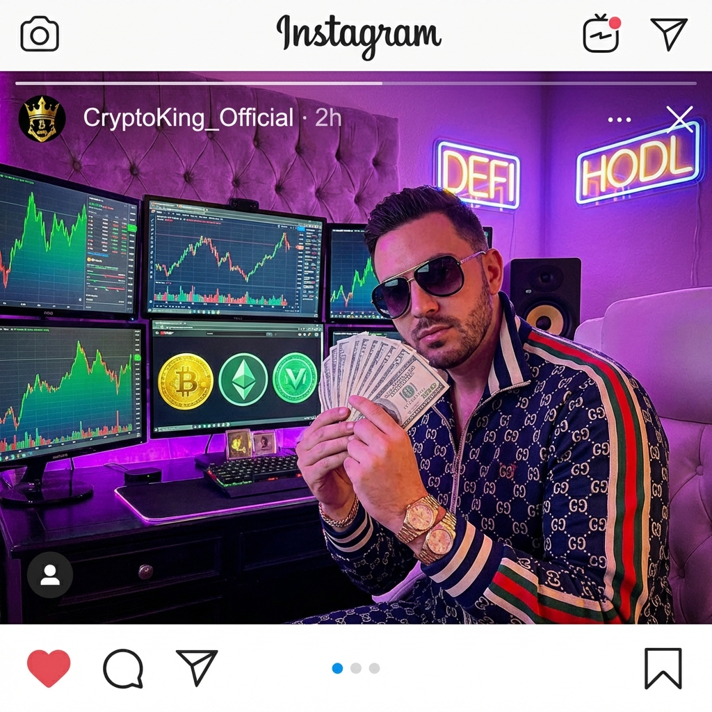 Vernillie flaunts his crypto gains on social media